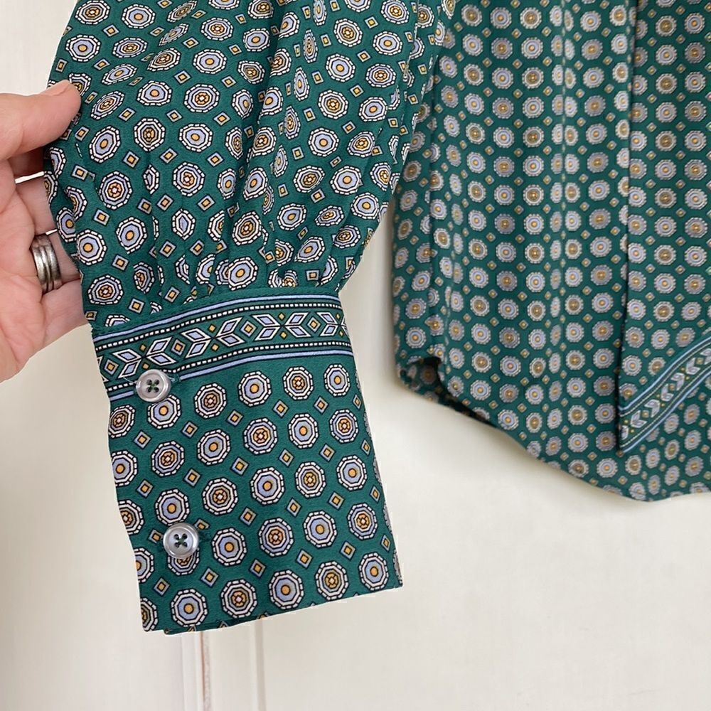 NEW With Tags Button Front Blouse With Sash Detai… - image 2